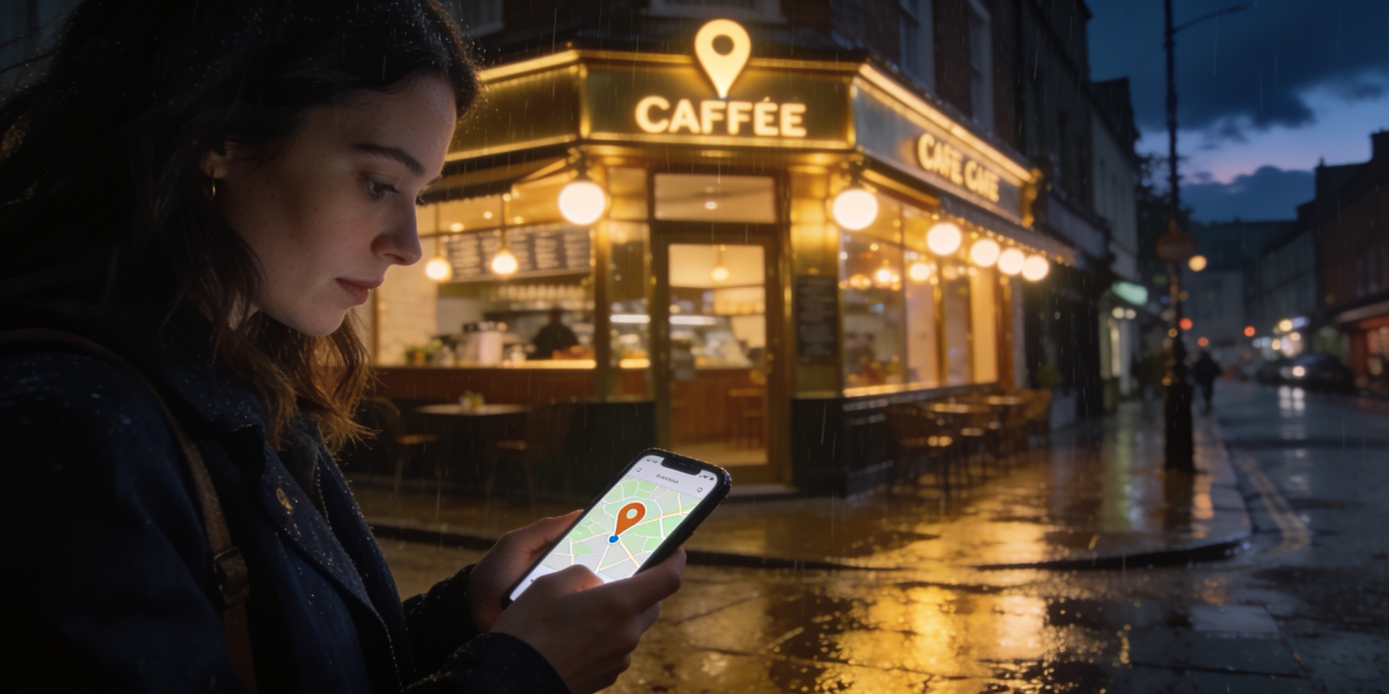 A business being found on a phone: the retrieval surface where structured facts decide how you are represented